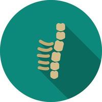 Spine Flat Long Shadow Icon vector