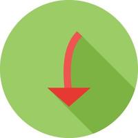 Arrow Pointing Down Flat Long Shadow Icon vector