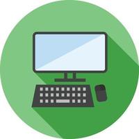 Computer Flat Long Shadow Icon vector