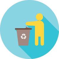 Throwing litter Flat Long Shadow Icon vector