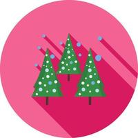 Snowing in trees Flat Long Shadow Icon vector