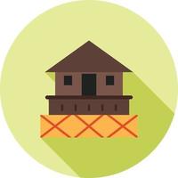 House Flat Long Shadow Icon vector