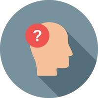 Questioning Skills Flat Long Shadow Icon vector