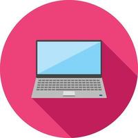 Laptop Flat Long Shadow Icon vector