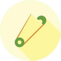 Open Safety Pin Flat Long Shadow Icon vector