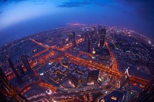 Dubai night skyline photo