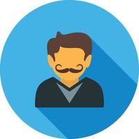 Man Flat Long Shadow Icon vector