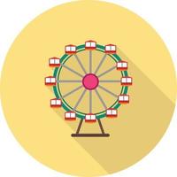 Ferris Wheel Flat Long Shadow Icon vector