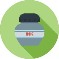 Ink Bottle Flat Long Shadow Icon vector