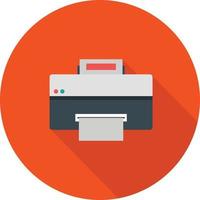 Printer Flat Long Shadow Icon vector