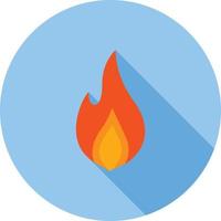 Fire Flat Long Shadow Icon vector