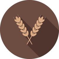 Wheat Flat Long Shadow Icon vector