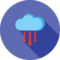 icono de sombra larga plana de entrada de nube vector