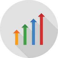 Growth Flat Long Shadow Icon vector