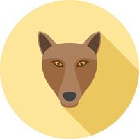 Fox Face Flat Long Shadow Icon vector