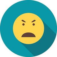 Angry Face Flat Long Shadow Icon vector