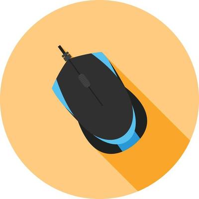 Mouse Flat Long Shadow Icon