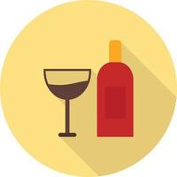 Goblet and Wine Flat Long Shadow Icon vector