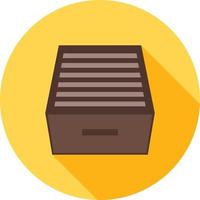 cajón de archivos icono de sombra larga plana vector