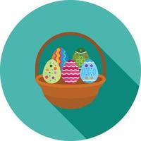 Eggs Basket II Flat Long Shadow Icon vector