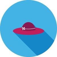 Women's Hat Flat Long Shadow Icon vector