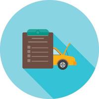 Checked Items in Car Flat Long Shadow Icon vector