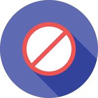 icono de sombra larga plana prohibida vector