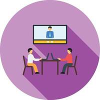 Video Conference Flat Long Shadow Icon vector