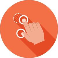 Tap and Move Flat Long Shadow Icon vector