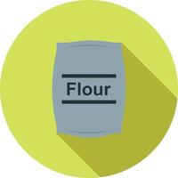 Flour bag Flat Long Shadow Icon vector