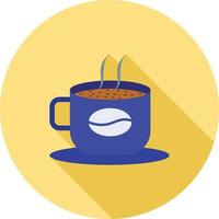 Hot Coffee Flat Long Shadow Icon vector