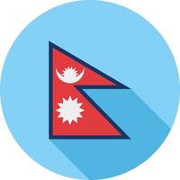 Nepal Flat Long Shadow Icon vector