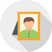 Picture Flat Long Shadow Icon vector