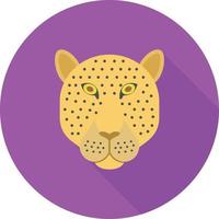 Leopard Face Flat Long Shadow Icon vector