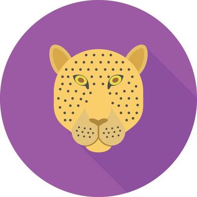 Leopard Face Flat Long Shadow Icon