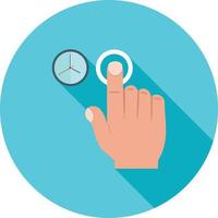 Click and Hold Flat Long Shadow Icon vector