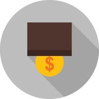 Insert Coin Flat Long Shadow Icon vector