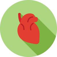 Heart Flat Long Shadow Icon vector