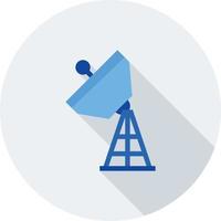 Satellite Tower Flat Long Shadow Icon vector