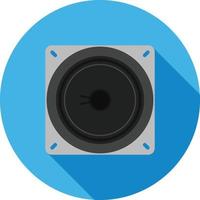 Loudspeaker Flat Long Shadow Icon vector