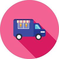 Icecream Van Flat Long Shadow Icon vector