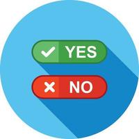 Yes No Option Flat Long Shadow Icon vector