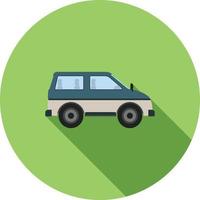 MiniVan Flat Long Shadow Icon vector