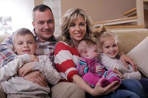 happy young family at home photo