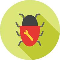 Bug Fixing Flat Long Shadow Icon vector