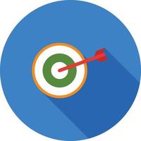 On Target Flat Long Shadow Icon vector