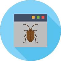 Bug in Application Flat Long Shadow Icon vector