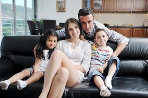 young family at home photo