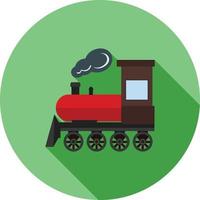 Steam Train Flat Long Shadow Icon vector