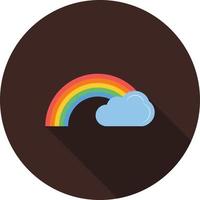 icono de sombra larga plana arco iris ii vector